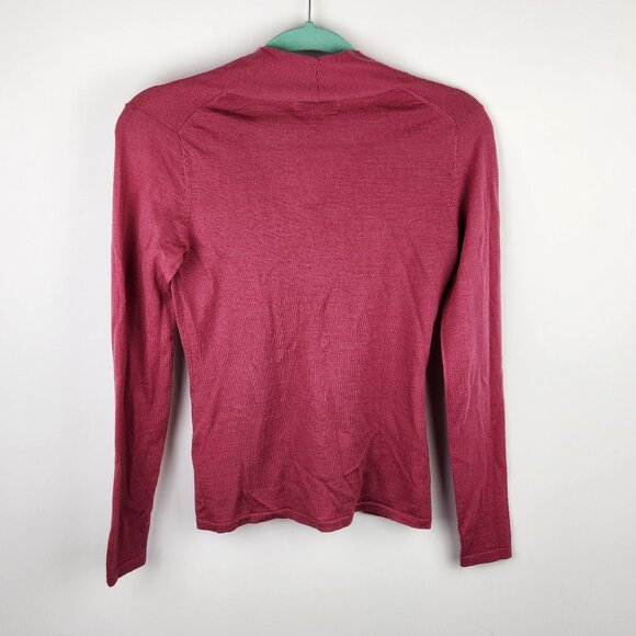 Banana Republic Factory 100% Merino Wool Bow V-neck Sweater sz S Flawed - Picture 2 of 8